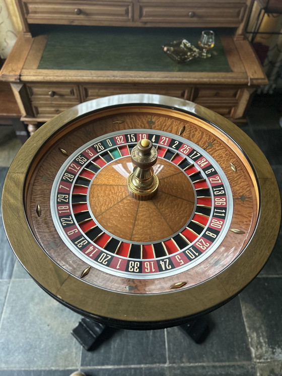 Image 1 of Professional John Huxley Roulette Wheel On Oak Stand