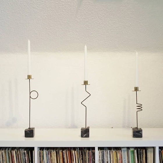 Image 1 of Vintage Ikea Kräsen Zigzag Candlesticks Ehlén Johansson