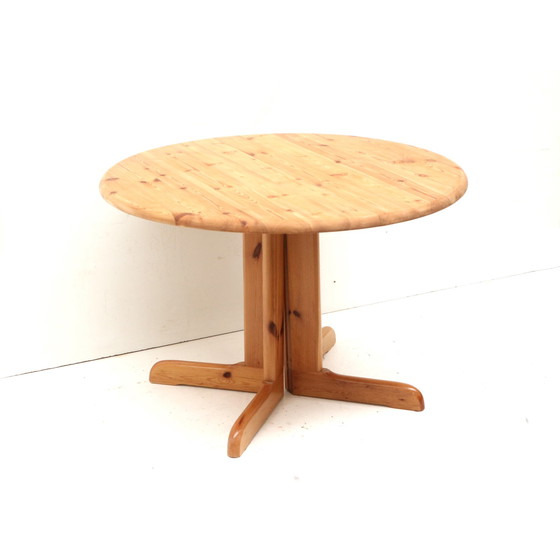 Image 1 of Table de salle à manger extensible en pin fabriquée dans les années 1970