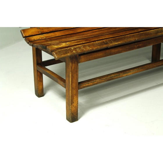 Image 1 of Vintage indoor railway station bench in solid beech wood, 1930