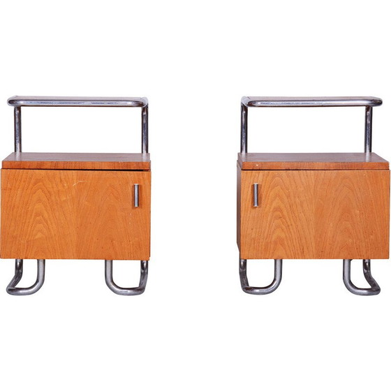 Image 1 of Coppia di comodini vintage in legno di quercia di Mucke-Melder, Cecoslovacchia 1930