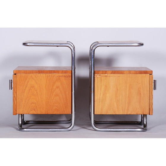 Image 1 of Coppia di comodini vintage in legno di quercia di Mucke-Melder, Cecoslovacchia 1930