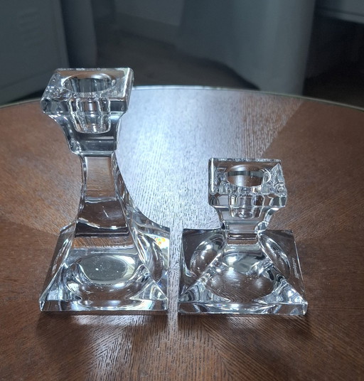 2x Villeroy En Boch Crystal Candlesticks