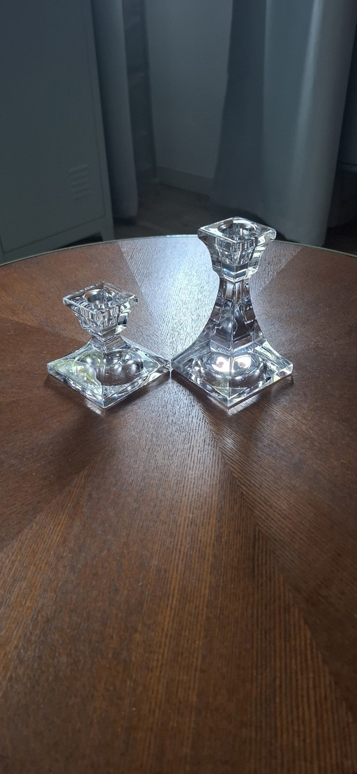 2x Villeroy En Boch Crystal Candlesticks