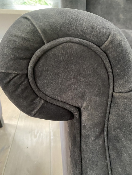 Image 1 of 2x Modern ear chairs dark gray velour