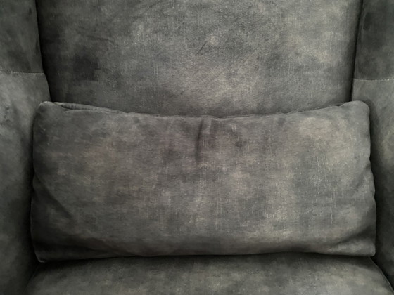 Image 1 of 2x Modern ear chairs dark gray velour