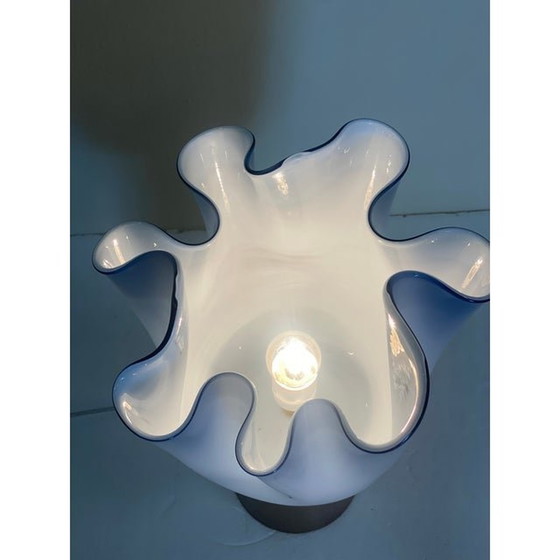 Image 1 of Contemporary Milky-Blue Murano Style Glass Table Lamp