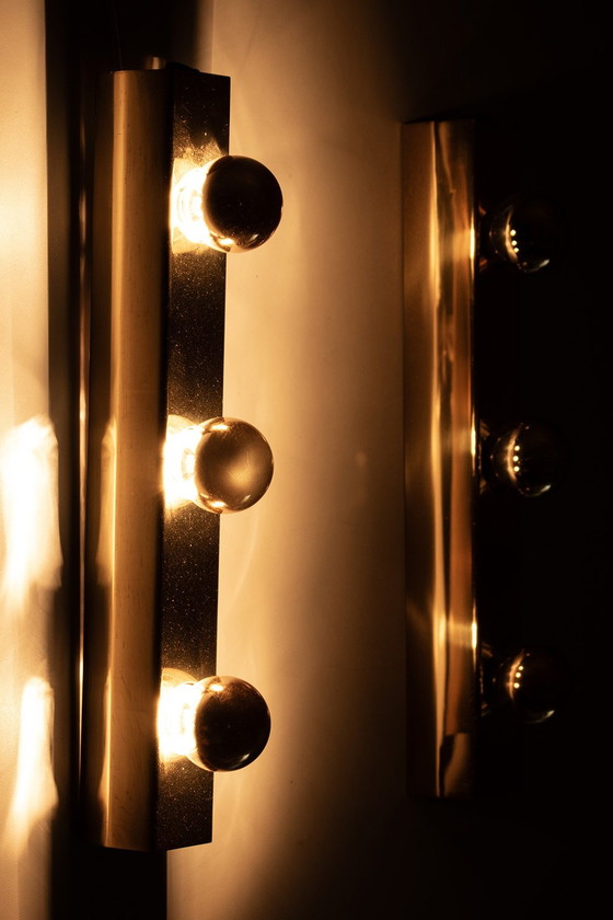 Image 1 of Set di 2 lampade a specchio in ottone