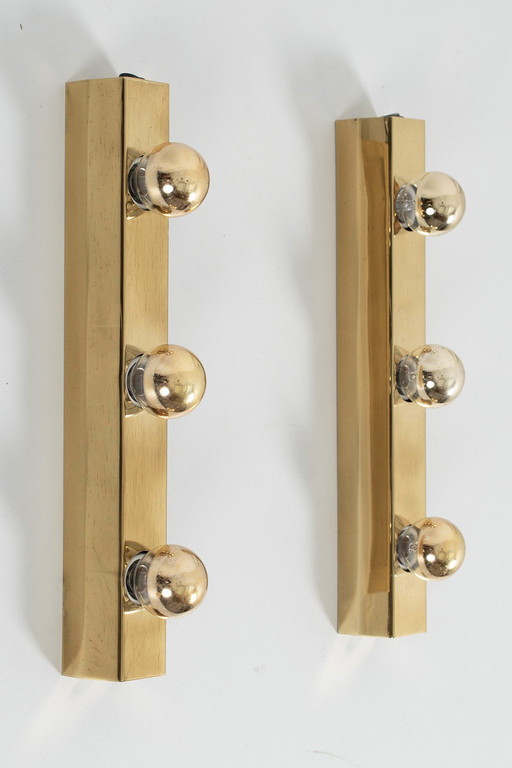 Set di 2 lampade a specchio in ottone