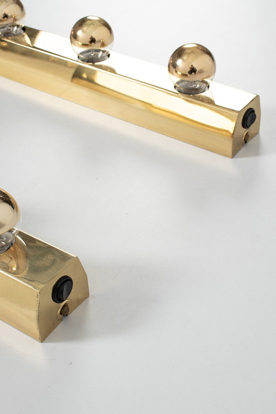 Image 1 of Set di 2 lampade a specchio in ottone