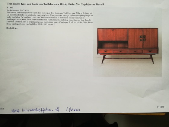 Image 1 of 2x Louis Van Teeffelen Cabinets