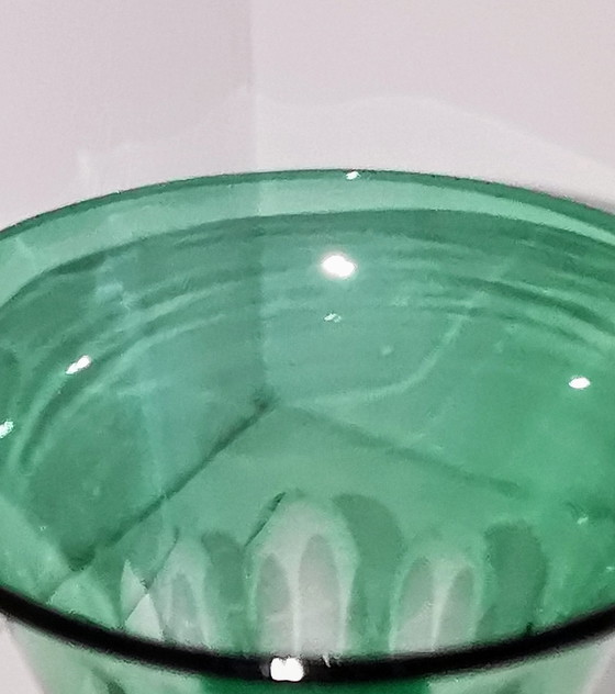 Image 1 of 6 copas de vino del Rin talladas en facetas, principios del siglo XIX