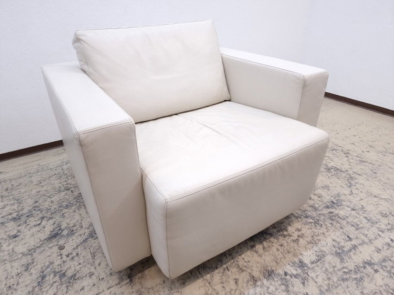 Image 1 of Walter Knoll Nelson Set Fauteuil pivotant Fauteuil design en cuir véritable gris clair