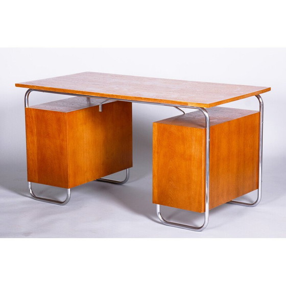 Image 1 of Vintage beech desk for Mücke-Melder, Czechoslovakia 1930s