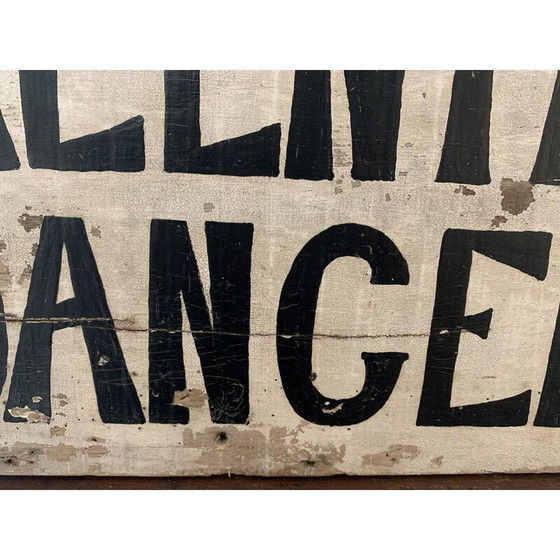 Image 1 of Vintage wooden "slow down danger" sign