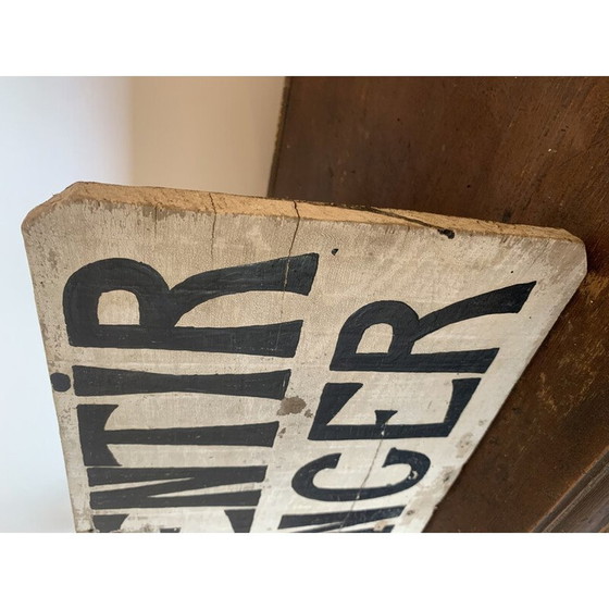 Image 1 of Vintage wooden "slow down danger" sign