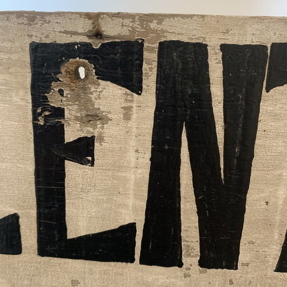 Image 1 of Vintage wooden "slow down danger" sign