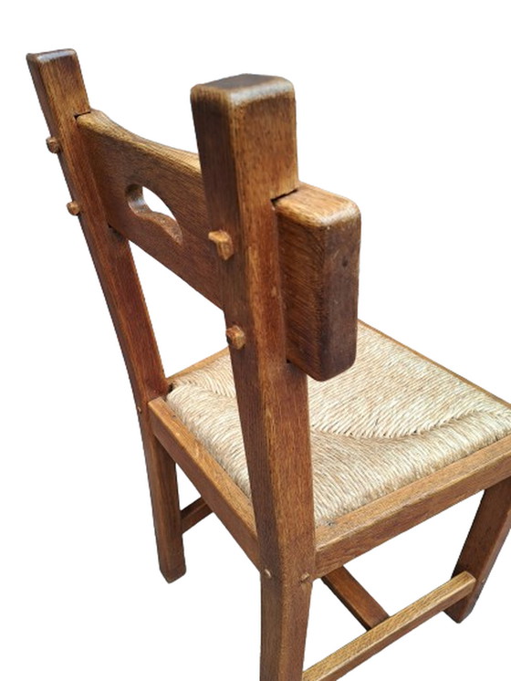 Image 1 of 6x Brutalist oak chairs