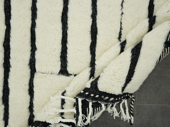 Image 1 of Berber Rug - 257 Cm X 153 Cm - White And Black Wool