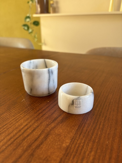 Vintage Hemogram Denmark Candle Holders Marble