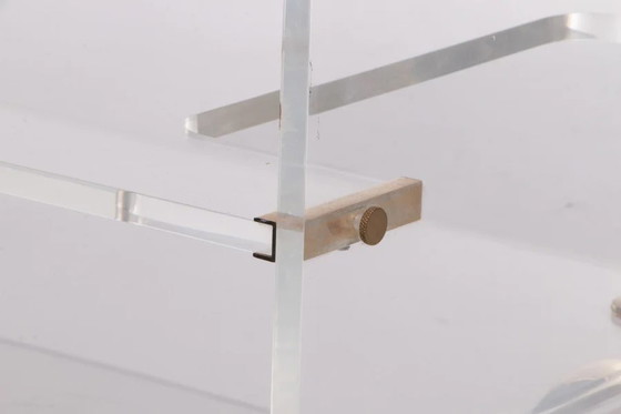 Image 1 of Italian plexiglass trolley with brass details,1980