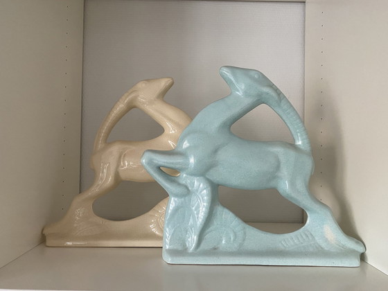 Image 1 of Ceramic Animals: 2 Jumping Capricorns