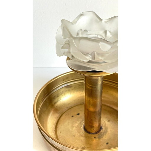 Vintage brass and glass candlestick