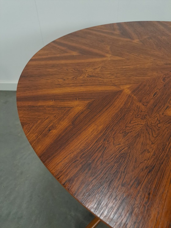 Image 1 of Round rosewood veneer dining table