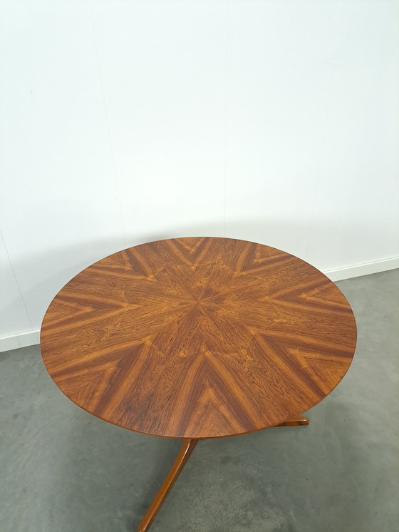 Image 1 of Round rosewood veneer dining table