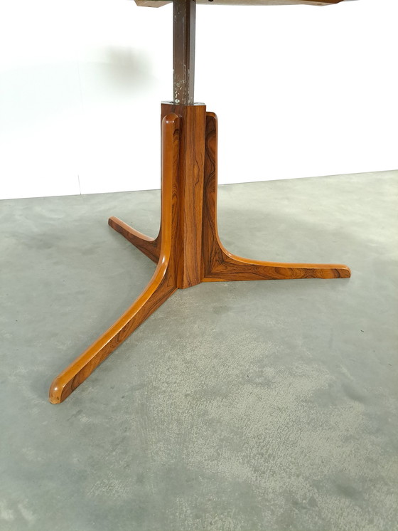 Image 1 of Round rosewood veneer dining table