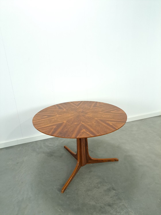 Image 1 of Round rosewood veneer dining table