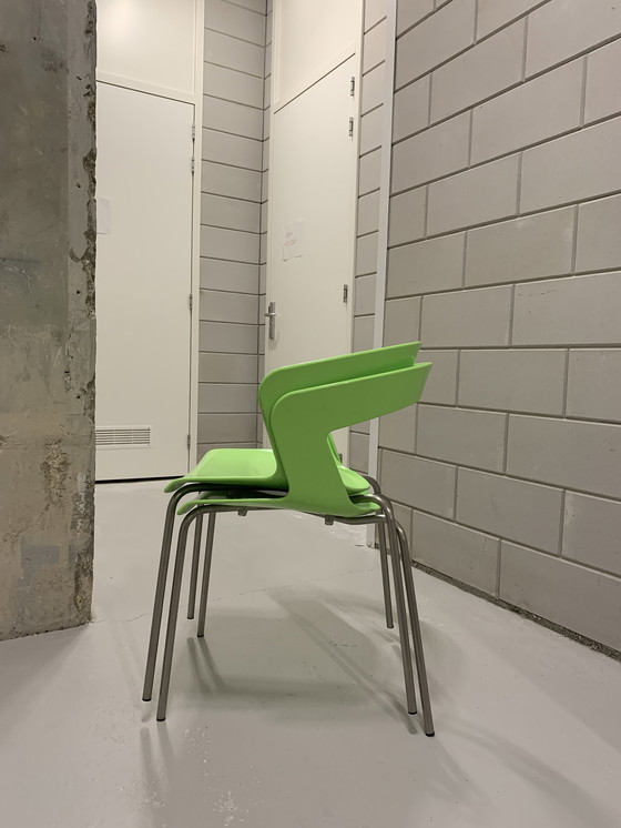 Image 1 of 2x Metalmobil Arredo modèle Ibis chaise vert poison