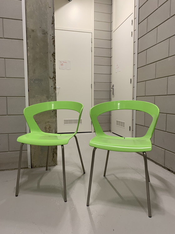 Image 1 of 2x Metalmobil Arredo modèle Ibis chaise vert poison