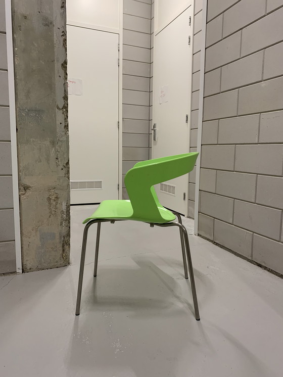 Image 1 of 2x Metalmobil Arredo modèle Ibis chaise vert poison