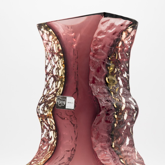 Image 1 of Vase Sommerso Brutaliste Alessandro Mandruzzato en verre de Murano 60s Wine-Red & Yellow