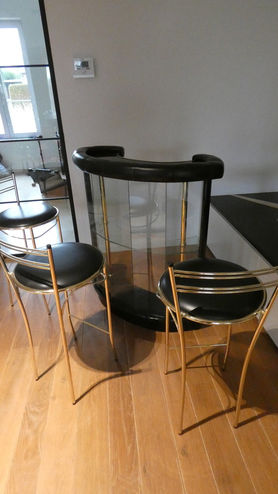 Image 1 of Bar And 3 Cidue Stools