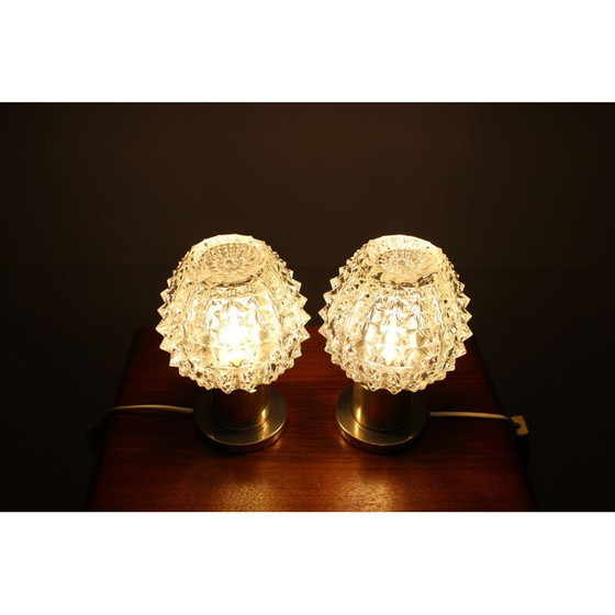 Image 1 of Pair of vintage cut glass table lamps by Kamenicky Senov, Czech Republic 1960