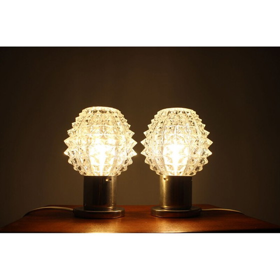 Image 1 of Pair of vintage cut glass table lamps by Kamenicky Senov, Czech Republic 1960