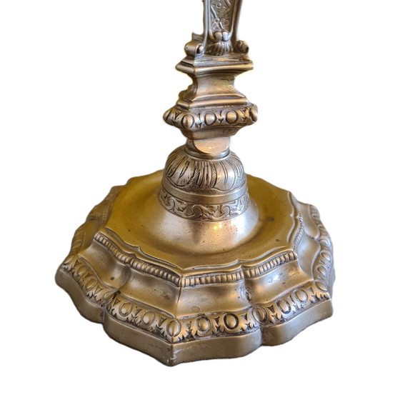 Image 1 of Candelero francés de bronce Luis IV, principios del siglo XVIII