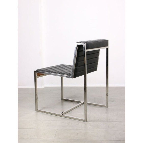 Image 1 of Vintage Bauhaus chair in chrome and leatherette