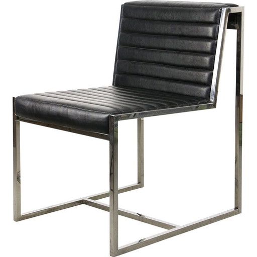 Vintage Bauhaus chair in chrome and leatherette