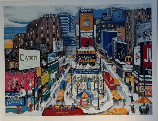 Times Square, The Great White Way, Linnea Pergola, 1995 Screen print