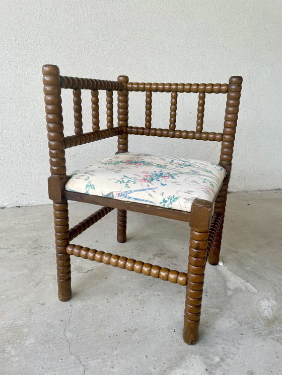 Image 1 of Turned Wood Corner Chair Bobbin 1900