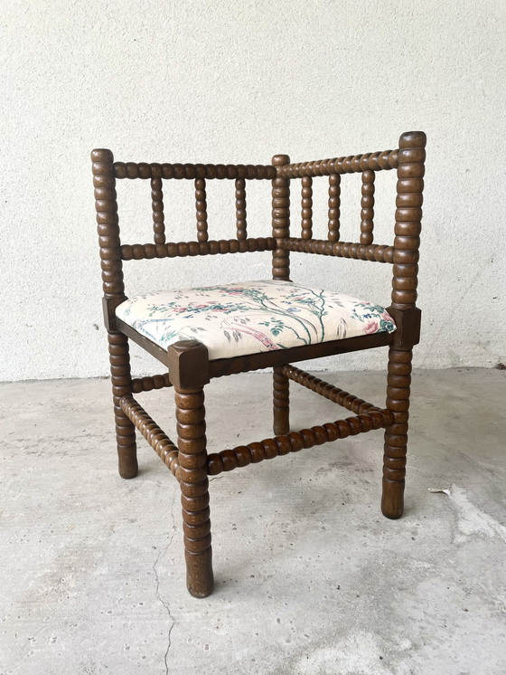 Image 1 of Turned Wood Corner Chair Bobbin 1900