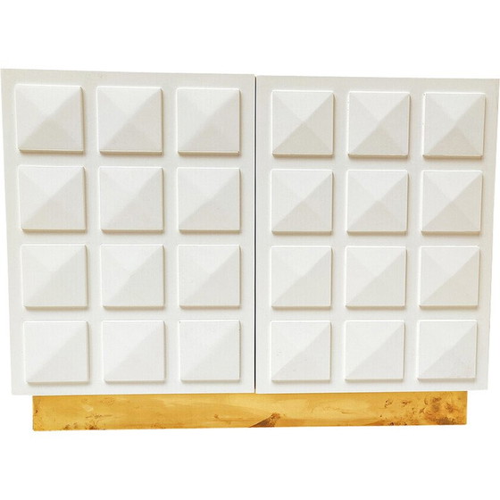 Image 1 of Cassettiera vintage in legno laccato bianco e ottone, Italia