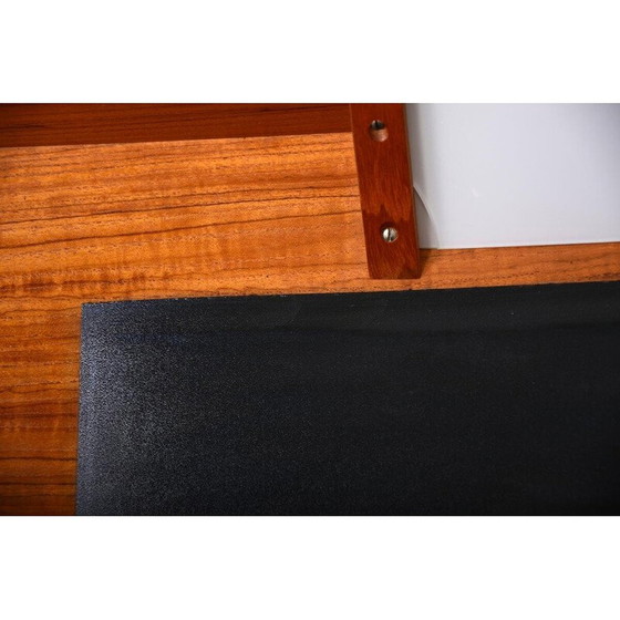 Image 1 of Vintage teak and leather secretary, Denmark 1960