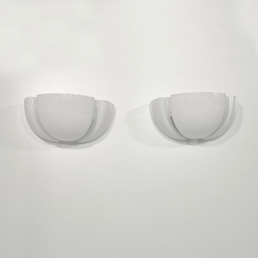 Pair Of Murano Glass Wall Lamps From Vistosi, 1970S