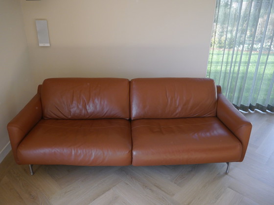 Image 1 of Leolux Azzurro 3.5 Seater Sofa - Leather Ceras - Connecte Base