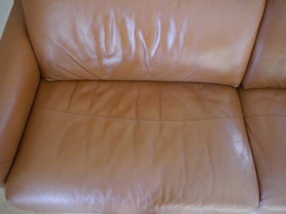 Image 1 of Leolux Azzurro 3.5 Seater Sofa - Leather Ceras - Connecte Base