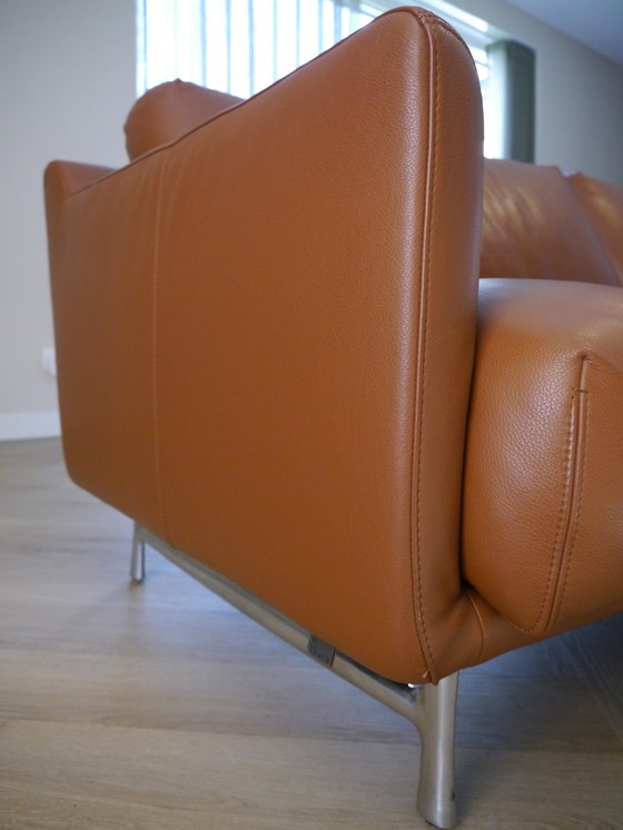 Image 1 of Leolux Azzurro 3.5 Seater Sofa - Leather Ceras - Connecte Base